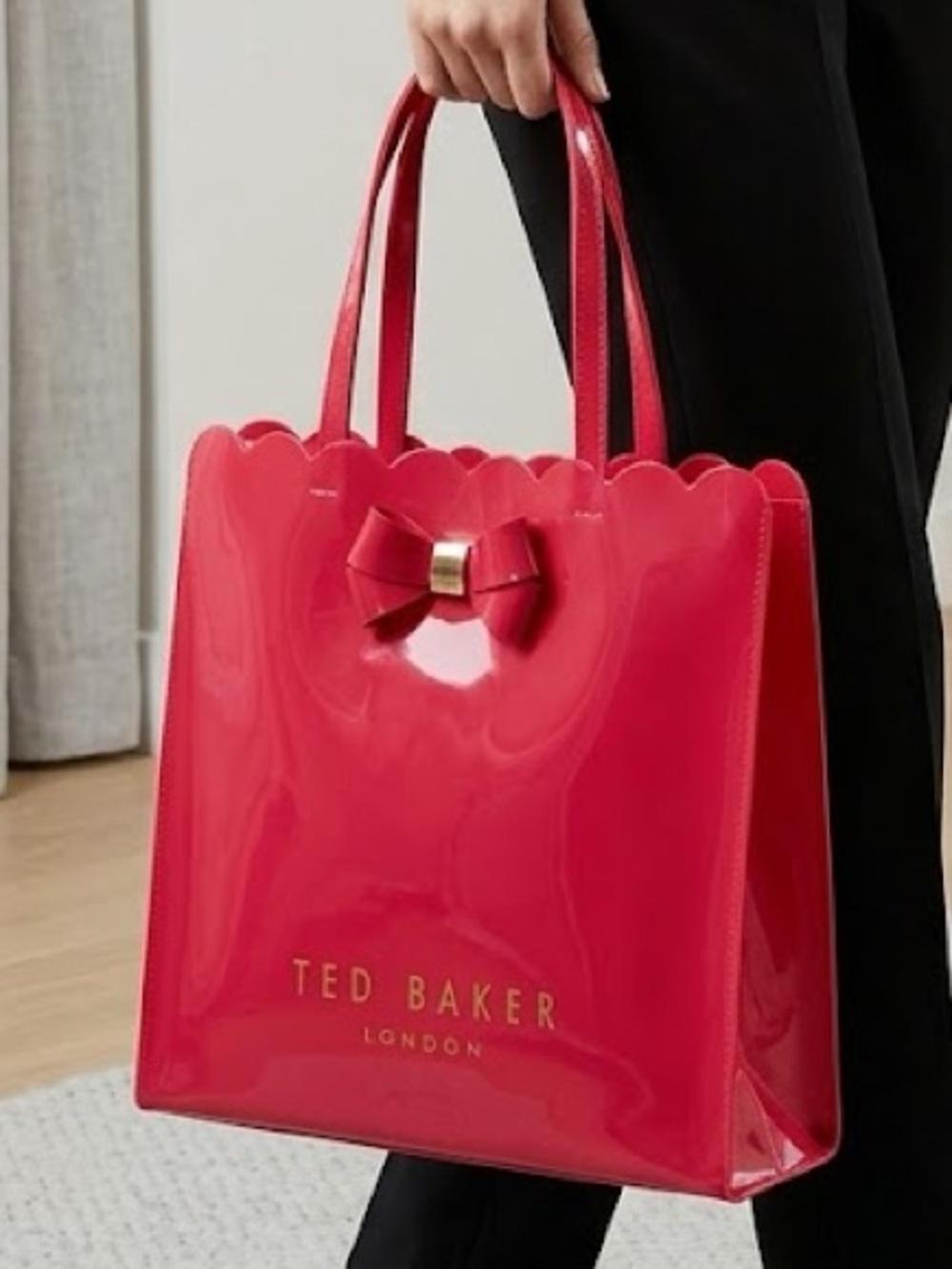 Ted Baker Glossy Fuchsia Patent Bow Tote